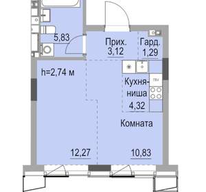 Студия квартира, вторичка, 39м2, 19/23 этаж