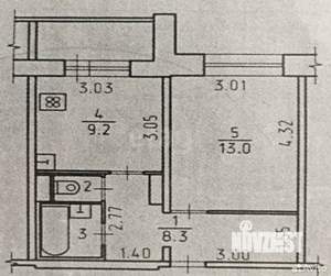 1-к квартира, вторичка, 34м2, 5/10 этаж