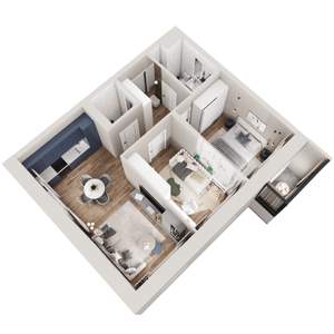 2-к квартира, строящийся дом, 55м2, 3/17 этаж