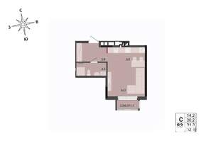 Студия квартира, вторичка, 31м2, 13/17 этаж