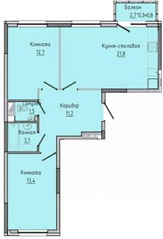 2-к квартира, строящийся дом, 64м2, 11/17 этаж