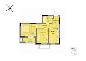 2-к квартира, вторичка, 44м2, 1/17 этаж