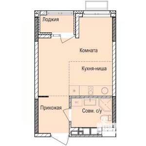 Студия квартира, строящийся дом, 26м2, 15/17 этаж