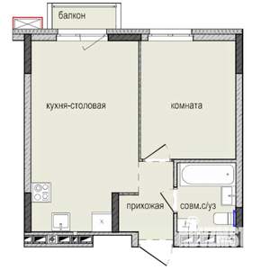 1-к квартира, вторичка, 36м2, 3/16 этаж