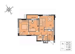 3-к квартира, вторичка, 59м2, 14/17 этаж