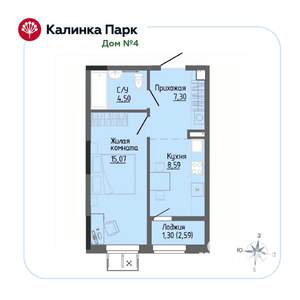 1-к квартира, вторичка, 37м2, 3/17 этаж