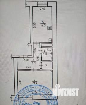 1-к квартира, вторичка, 52м2, 3/5 этаж