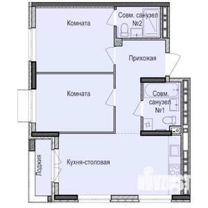2-к квартира, строящийся дом, 57м2, 12/17 этаж