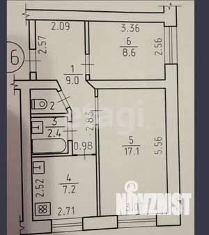 2-к квартира, вторичка, 47м2, 3/5 этаж