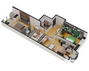 Студия квартира, строящийся дом, 84м2, 17/17 этаж