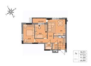 3-к квартира, вторичка, 59м2, 12/17 этаж