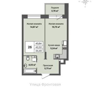 2-к квартира, вторичка, 44м2, 5/9 этаж