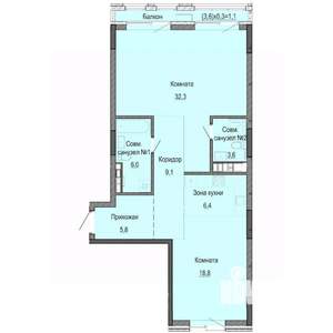 2-к квартира, строящийся дом, 83м2, 7/8 этаж