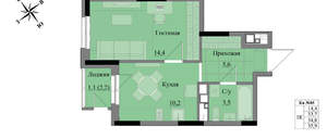 1-к квартира, вторичка, 35м2, 6/17 этаж