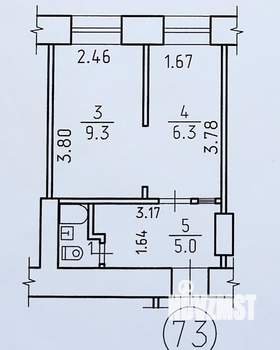 2-к квартира, вторичка, 22м2, 2/5 этаж
