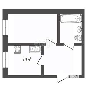1-к квартира, вторичка, 43м2, 13/16 этаж