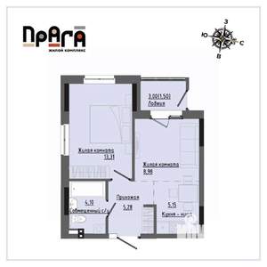 1-к квартира, вторичка, 38м2, 4/17 этаж