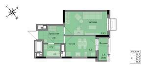 1-к квартира, вторичка, 34м2, 15/17 этаж