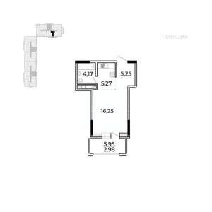 Студия квартира, строящийся дом, 37м2, 5/17 этаж