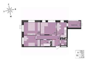 3-к квартира, вторичка, 62м2, 13/17 этаж