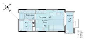 Студия квартира, вторичка, 25м2, 4/17 этаж