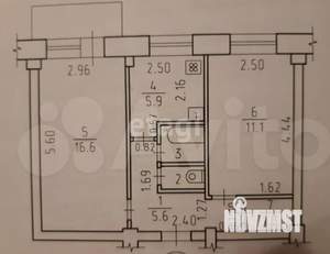 2-к квартира, вторичка, 44м2, 4/5 этаж