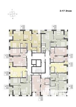 1-к квартира, строящийся дом, 33м2, 3/17 этаж