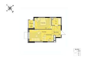 2-к квартира, вторичка, 45м2, 2/17 этаж