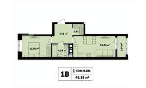 1-к квартира, строящийся дом, 45м2, 11/17 этаж