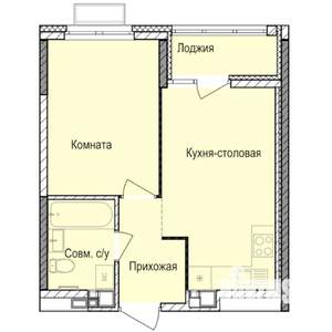 1-к квартира, строящийся дом, 36м2, 5/17 этаж