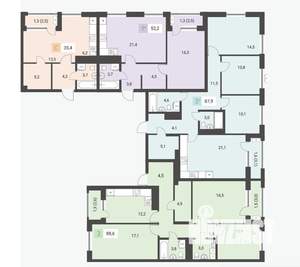 3-к квартира, строящийся дом, 92м2, 3/16 этаж