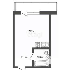 Студия квартира, вторичка, 23м2, 14/17 этаж