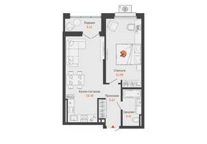 1-к квартира, вторичка, 45м2, 2/16 этаж