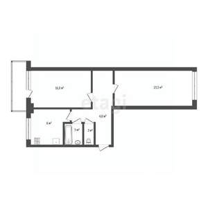 2-к квартира, вторичка, 44м2, 5/5 этаж