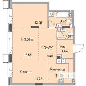 Студия квартира, строящийся дом, 75м2, 3/23 этаж
