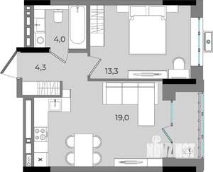 1-к квартира, вторичка, 44м2, 8/16 этаж