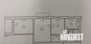 3-к квартира, вторичка, 54м2, 7/9 этаж