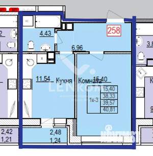 1-к квартира, вторичка, 39м2, 7/18 этаж