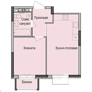 1-к квартира, строящийся дом, 39м2, 5/17 этаж
