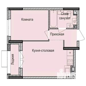 1-к квартира, строящийся дом, 35м2, 15/17 этаж