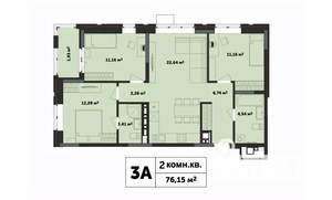3-к квартира, вторичка, 76м2, 11/17 этаж