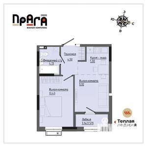 1-к квартира, вторичка, 39м2, 4/17 этаж