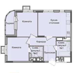 2-к квартира, строящийся дом, 54м2, 11/17 этаж