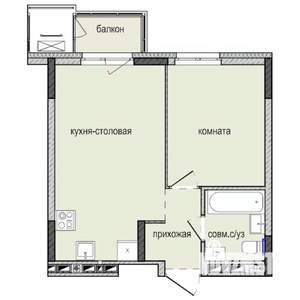 1-к квартира, строящийся дом, 36м2, 10/16 этаж