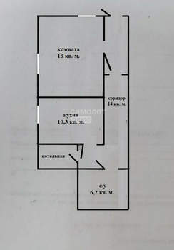 1-к квартира, вторичка, 48м2, 1/3 этаж