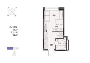 Студия квартира, вторичка, 23м2, 2/17 этаж