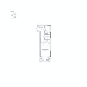 Студия квартира, вторичка, 35м2, 8/17 этаж