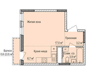 Студия квартира, вторичка, 31м2, 5/17 этаж