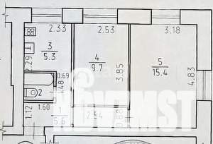 2-к квартира, вторичка, 38м2, 2/2 этаж