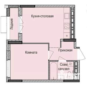 1-к квартира, строящийся дом, 37м2, 4/17 этаж